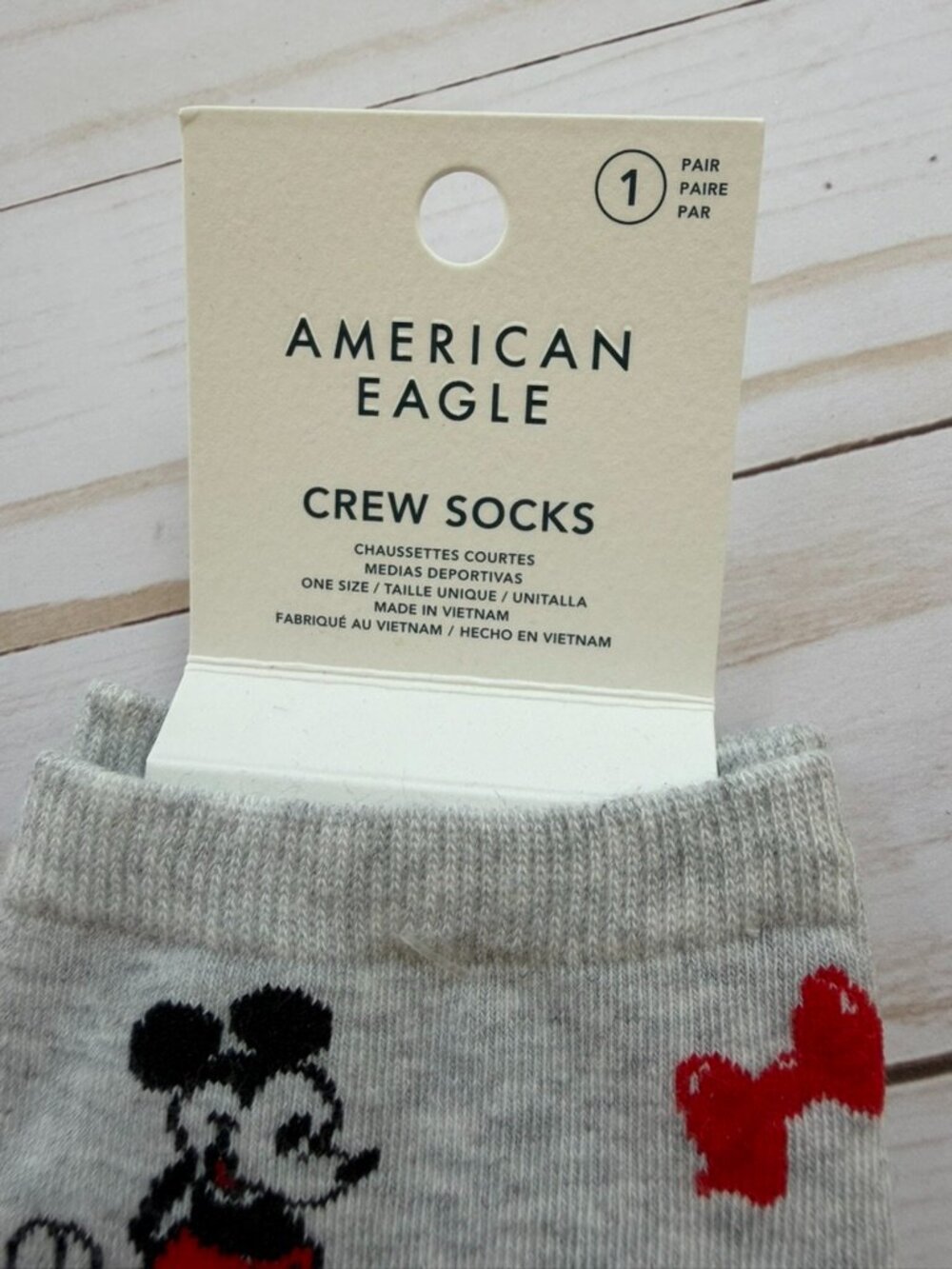 NWT American Eagle Mickey Mouse Crew Socks | Disney Licensed | One Size - Picture 2 of 7